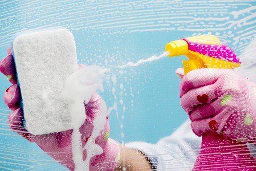 Safe housekeeping and trip hazard reduction in a carpet cleaning area