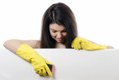 Deep cleaning a fabric sofa in a modern The Hale home